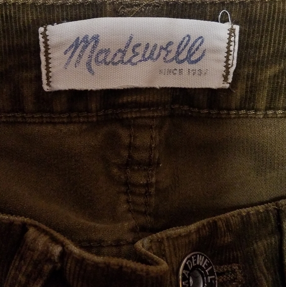 Madewell Classic Straight Jeans: Corduroy Edition Green 25 - Picture 7 of 8